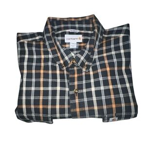 Carhartt Men's Checkered Shirt - Black, White, and Orange